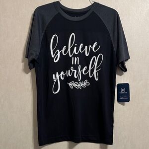 NWT George Black and Gray Inspirational Tee